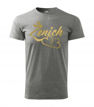 Poháry.com® Svatební tričko pro ženicha 042 šedé (zlatý potisk) XL pánské