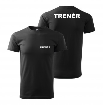 Poháry.com® Tričko TRENÉR černé s bílým potiskem XL pánské