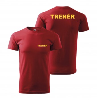 Poháry.com® Tričko TRENÉR červené se žlutým potiskem XL pánské