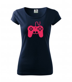 Poháry.com® Tričko pro hráče H01 námořní modrá s růžovým potiskem dámské L dámské