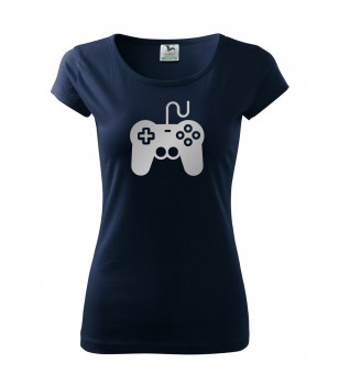 Poháry.com® Tričko pro hráče H01 námořní modrá se stříbrným potiskem dámské M dámské