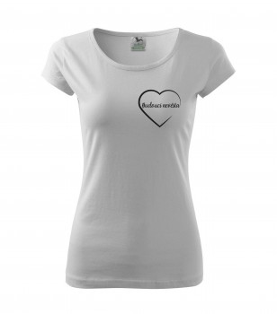 Poháry.com® Svatební tričko pro budoucí nevěstu srdce bílé s černým potiskem M dámské