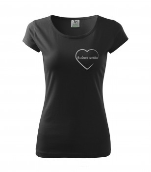 Poháry.com® Svatební tričko pro budoucí nevěstu srdce černé se stříbrným potiskem