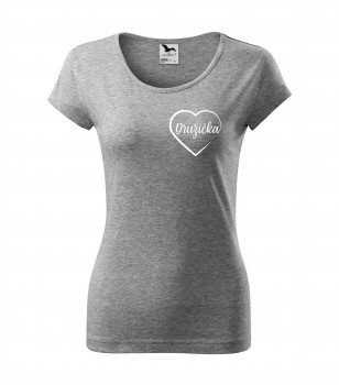 Poháry.com® Svatební tričko pro družičku srdce černé s bílým potiskem L dámské