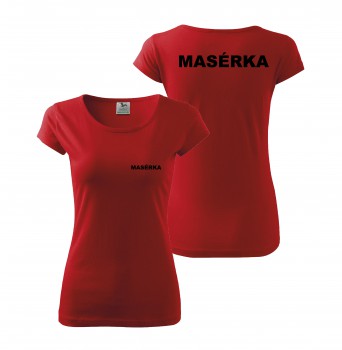 Poháry.com® Tričko MASÉRKA červené s černým potiskem XXL dámské