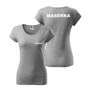 Poháry.com® Tričko MASÉRKA šedé s bílým potiskem M dámské