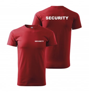 Poháry.com® Tričko SECURITY červené s bílým potiskem XL pánské