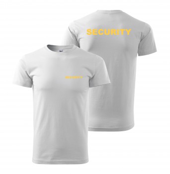 Poháry.com® Tričko SECURITY bílé se žlutým potiskem XXL pánské