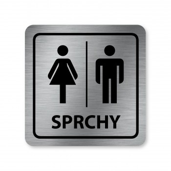 Poháry.com® Piktogram Sprchy ženy/muži 02 stříbro