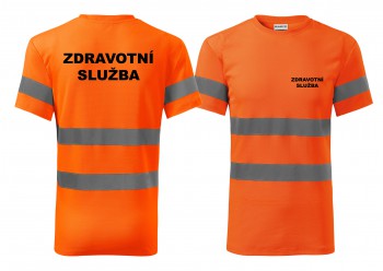 Poháry.com® Reflexní tričko oranžová Zdravotní služba