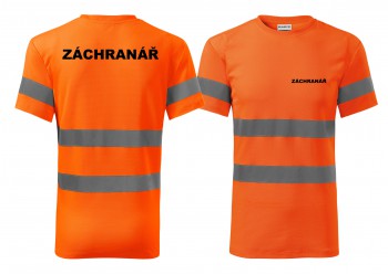 Poháry.com® Reflexní tričko oranžová Záchranář XS pánské
