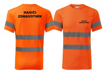 Poháry.com® Reflexní tričko oranžová Hasiči-Zdravotník L pánské