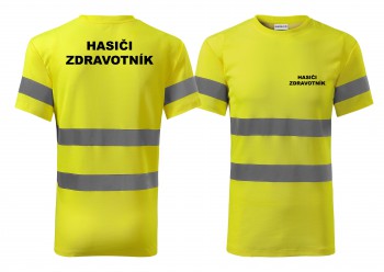 Poháry.com® Reflexní tričko žlutá Hasiči-Zdravotník M pánské