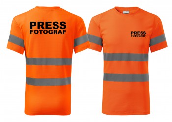 Poháry.com® Reflexní tričko oranžová Press-fotograf XL pánské