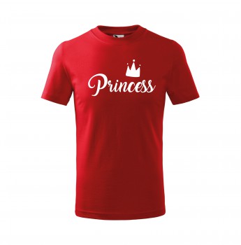 Poháry.com® Tričko Princess dětské červené s bílým potiskem 146 cm/10 let