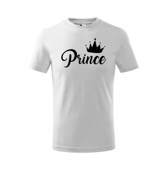 Poháry.com® Tričko Prince dětské bílé s černým potiskem 146 cm/10 let