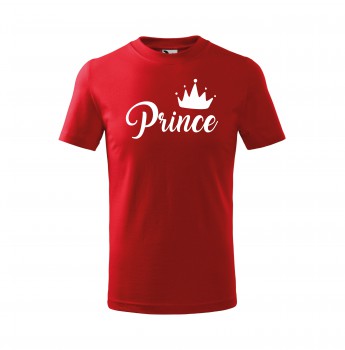 Poháry.com® Tričko Prince dětské červené s bílým potiskem 158 cm/12 let