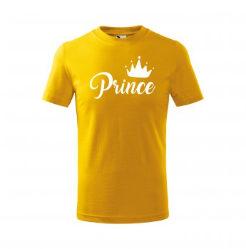 Poháry.com® Tričko Prince dětské žluté s bílým potiskem 146 cm/10 let