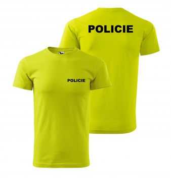 Poháry.com® Tričko POLICIE limetkové s černým potiskem XS pánské