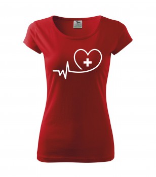 Poháry.com® Tričko pro zdravotní sestřičku D12 červené M dámské