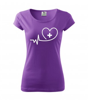 Poháry.com® Tričko pro zdravotní sestřičku D12 fialové M dámské
