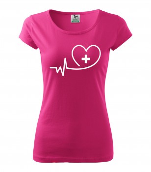 Poháry.com® Tričko pro zdravotní sestřičku D12 růžové L dámské
