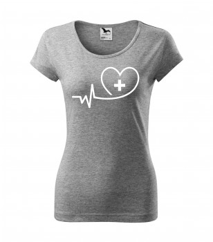 Poháry.com® Tričko pro zdravotní sestřičku D12 šedé S dámské