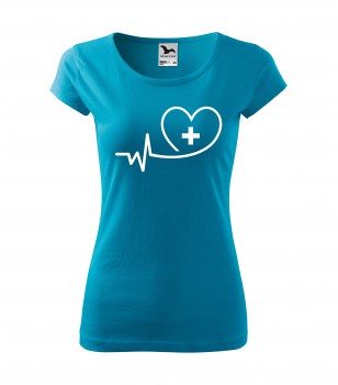 Poháry.com® Tričko pro zdravotní sestřičku D12 tyrkysové S dámské