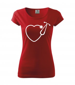 Poháry.com® Tričko pro zdravotní sestřičku D13 červené M dámské
