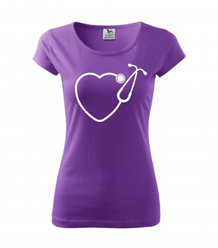 Poháry.com® Tričko pro zdravotní sestřičku D13 fialové M dámské