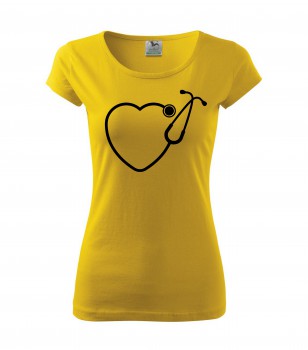 Poháry.com® Tričko pro zdravotní sestřičku D13 žluté/černý potisk L dámské
