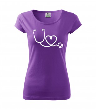 Poháry.com® Tričko pro zdravotní sestřičku D14 fialové XL dámské