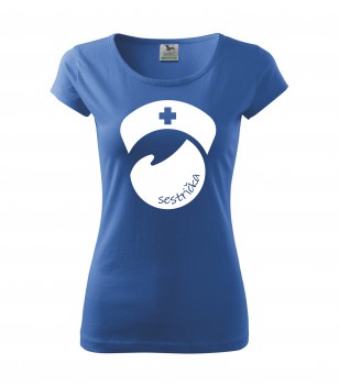 Poháry.com® Tričko pro zdravotní sestřičku D8 azurové XS dámské