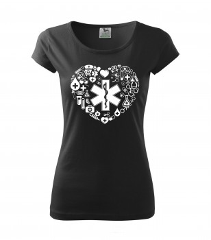 Poháry.com® Tričko pro zdravotní sestřičku D18 černé XS dámské