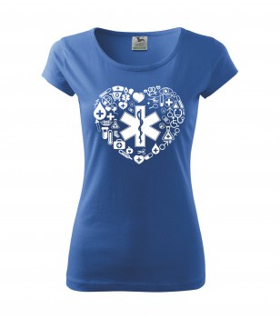 Poháry.com® Tričko pro zdravotní sestřičku D18 azurové XS dámské
