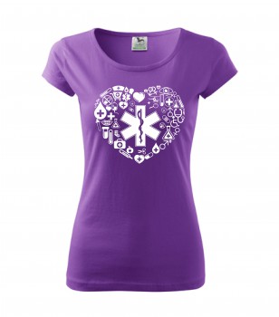 Poháry.com® Tričko pro zdravotní sestřičku D18 fialové XL dámské