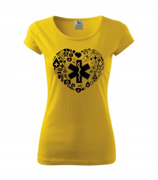 Poháry.com® Tričko pro zdravotní sestřičku D18 žluté L dámské