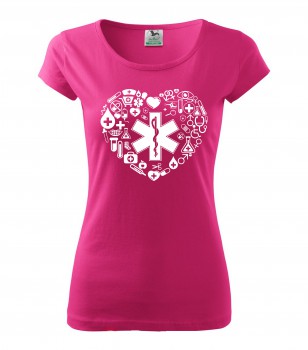Poháry.com® Tričko pro zdravotní sestřičku D18 růžové M dámské