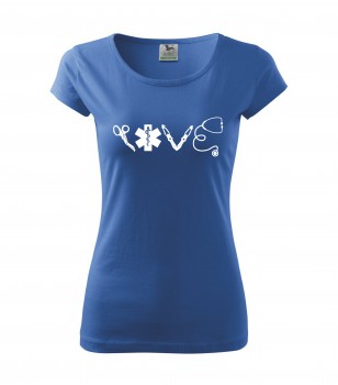 Poháry.com® Tričko pro zdravotní sestřičku D16 azurové XS dámské