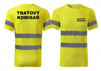 Poháry.com® Reflexní tričko žluté Traťový komisař