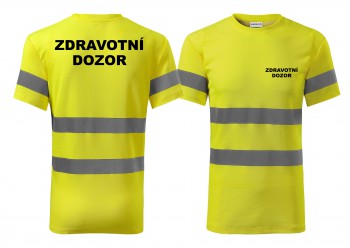 Poháry.com® Reflexní tričko žluté Zdravotní dozor