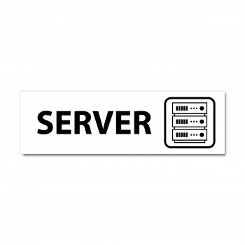 Poháry.com® Popisek dveří - Server bílý hliník