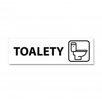 Poháry.com® Popisek dveří - Toalety 03 bílý hliník