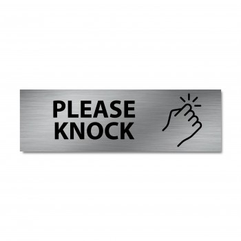 Poháry.com® Značení na dveře - Please knock stříbro