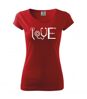 Poháry.com® Tričko pro zdravotní sestřičku D29 - červené XS dámské