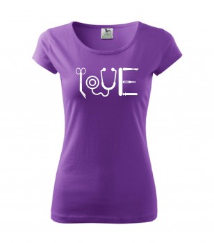 Poháry.com® Tričko pro zdravotní sestřičku D29 - fialové XL dámské