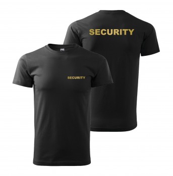 Poháry.com® Tričko SECURITY černé se zlatým potiskem XL pánské