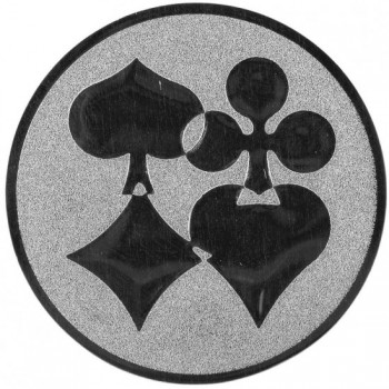 Poháry.com® Emblém pokerové karty stříbro 25 mm