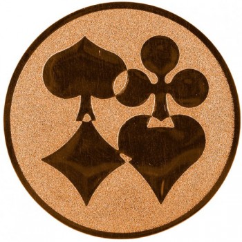 Poháry.com® Emblém pokerové karty bronz 25 mm