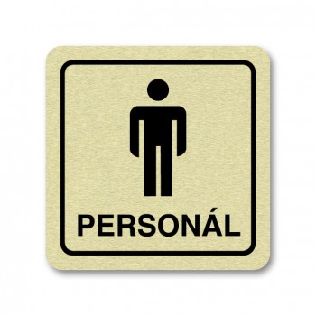 Poháry.com® Piktogram WC pro personál muži zlato